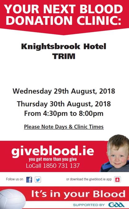 Give Blood 29th August 2018